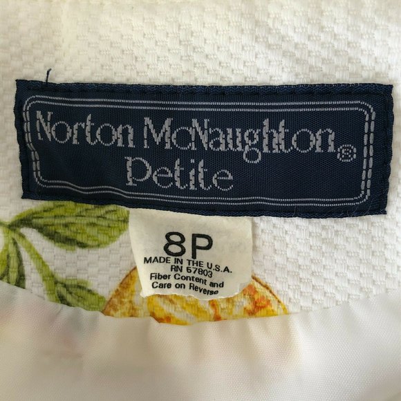 Vintage 90s Y2K Norton McNaughton Waffle Cotton White Lemon Vest - Size 8P - Picture 9 of 10